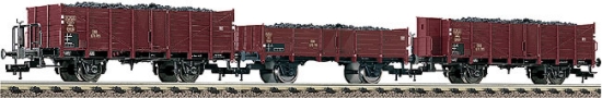 Set of 3 Gondola cars with coal load<br /><a href='images/pictures/Fleischmann/521206.jpg' target='_blank'>Full size image</a>